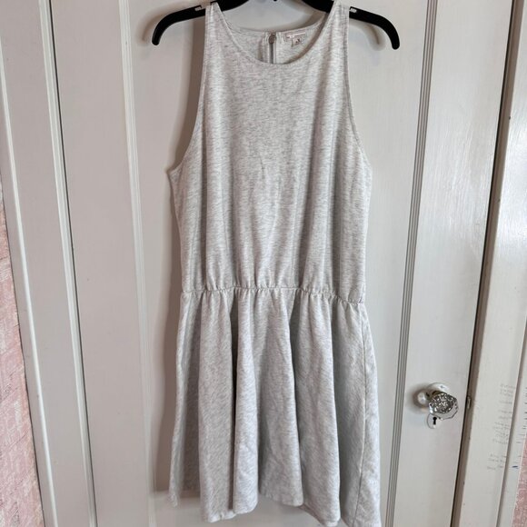 GAP Gray Knit Fit & Flare Short Dress Zip Sleeveless sz XL - Picture 1 of 7